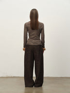 Wool-Blend Asymmetric Knit Top