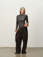 Wool-Blend Asymmetric Knit Top