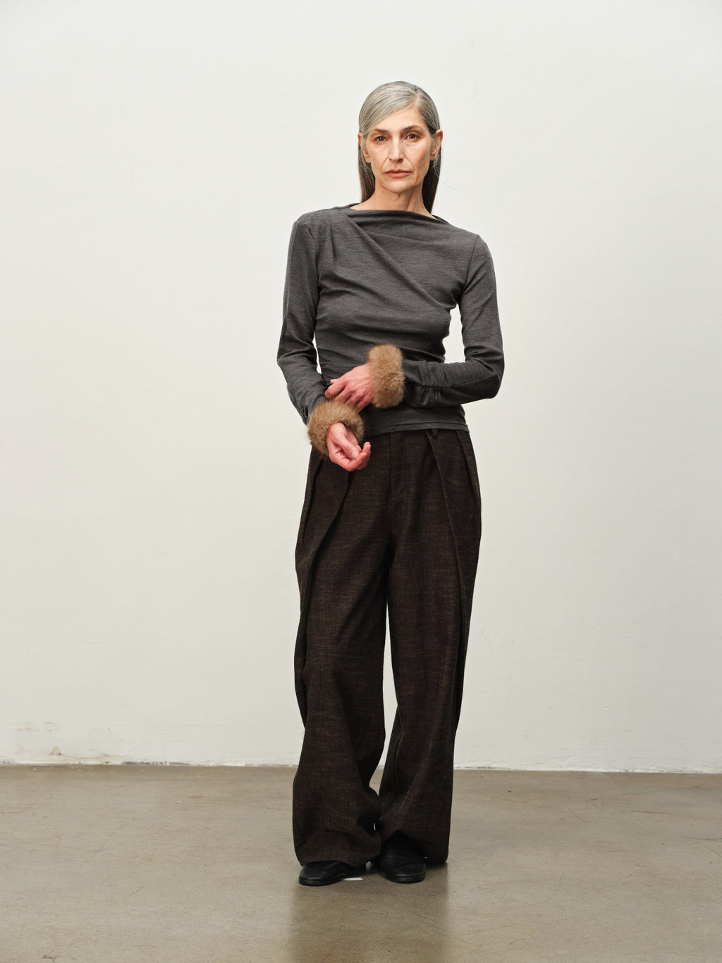 Wool-Blend Asymmetric Knit Top
