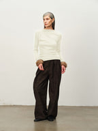 Wool-Blend Asymmetric Knit Top