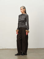 Wool-Blend Asymmetric Knit Top