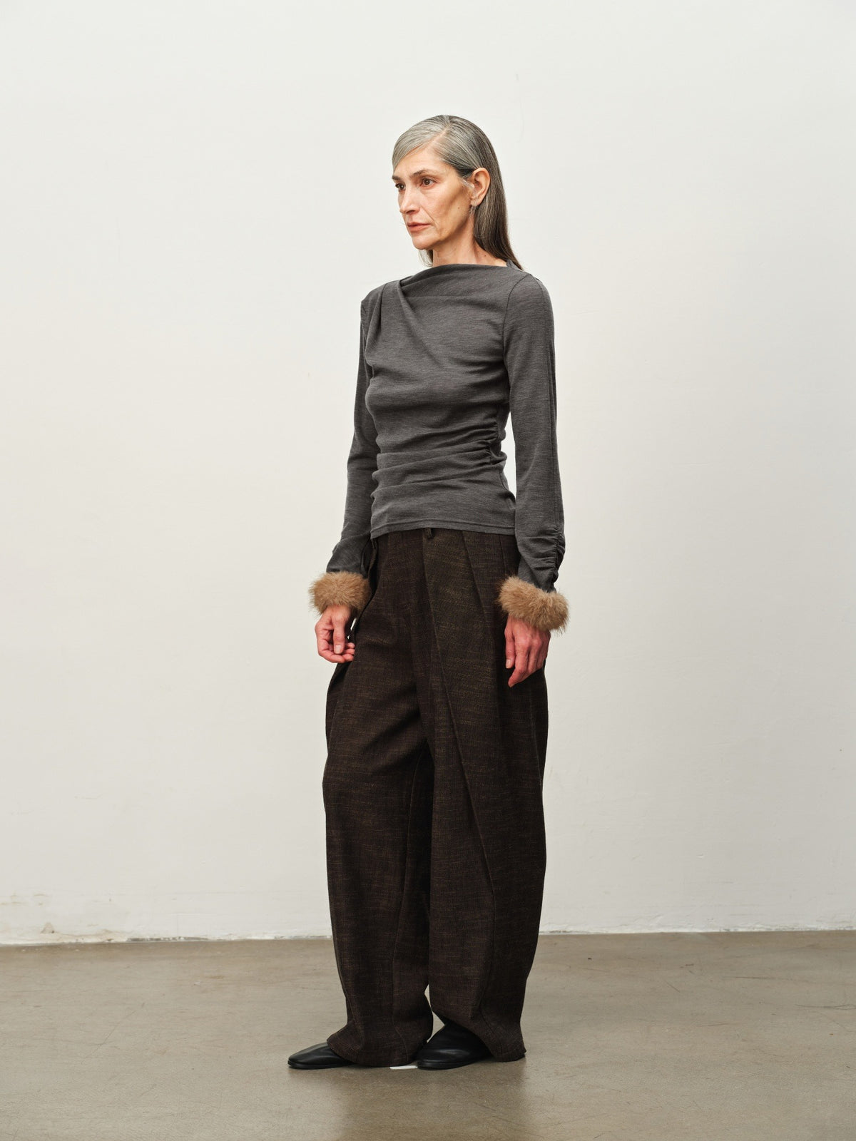 Wool-Blend Asymmetric Knit Top
