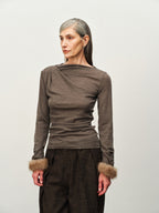 Wool-Blend Asymmetric Knit Top