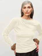 Wool-Blend Asymmetric Knit Top