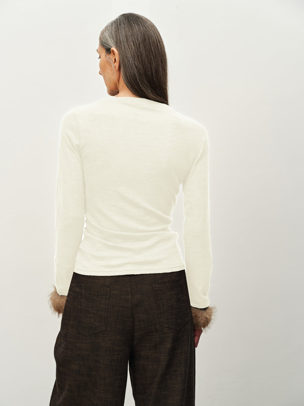 Wool-Blend Asymmetric Knit Top