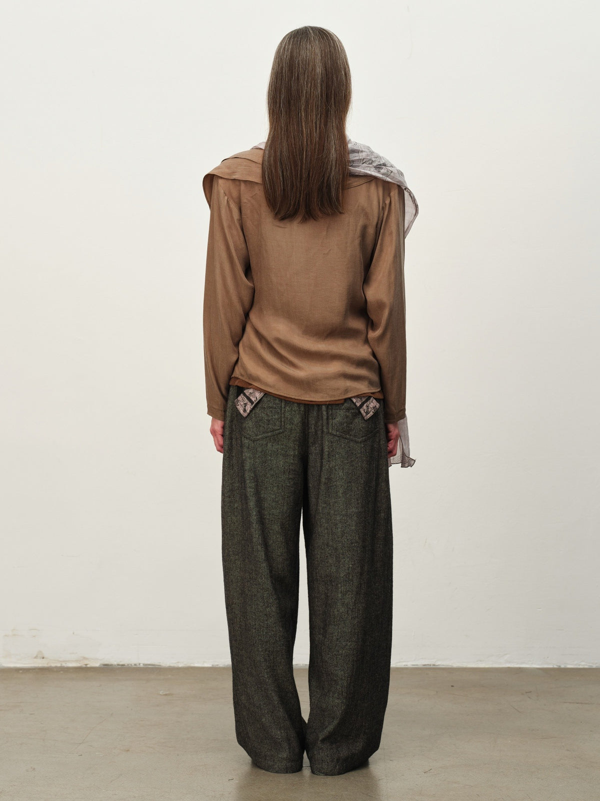 Cupro Draped Scarf-Neck Cardigan