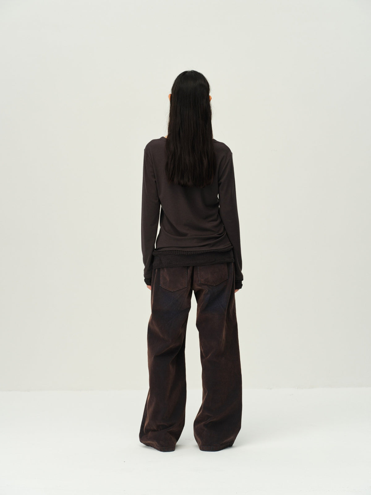 Flocked Straight-Leg Jeans