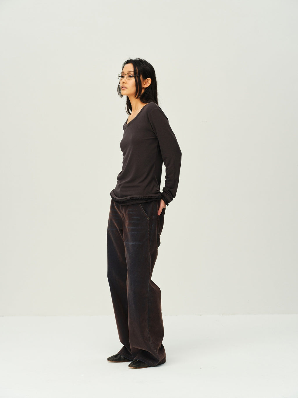 Flocked Straight-Leg Jeans