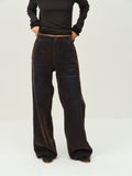 Flocked Straight-Leg Jeans