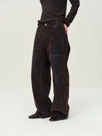 Flocked Straight-Leg Jeans