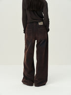 Flocked Straight-Leg Jeans