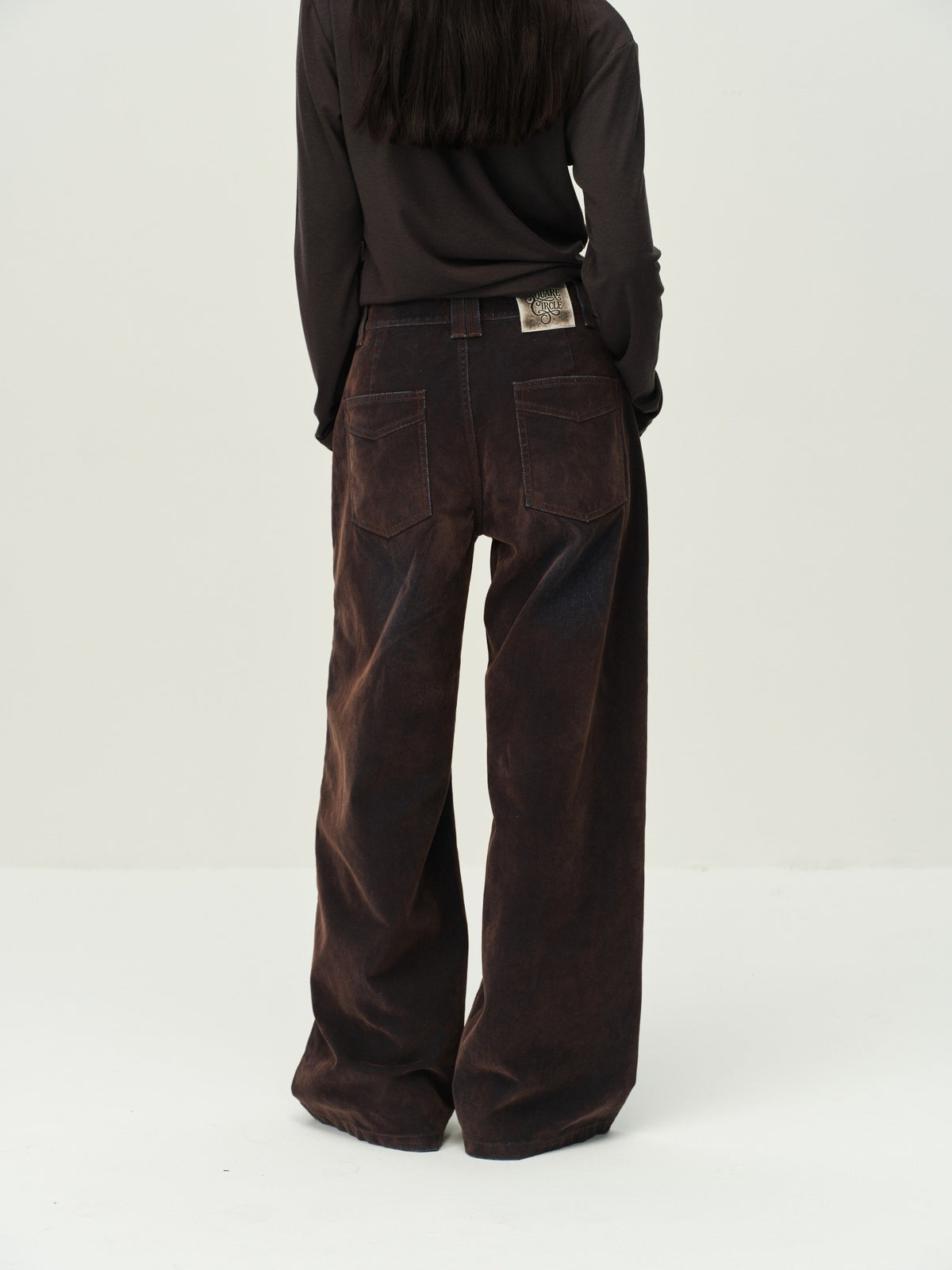 Flocked Straight-Leg Jeans
