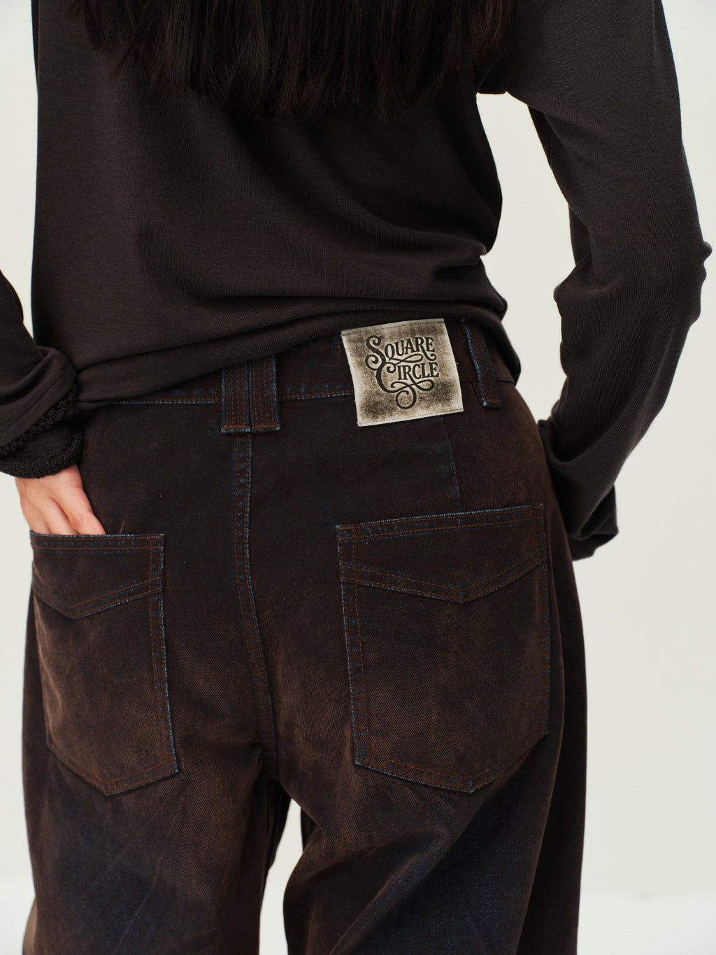 Flocked Straight-Leg Jeans