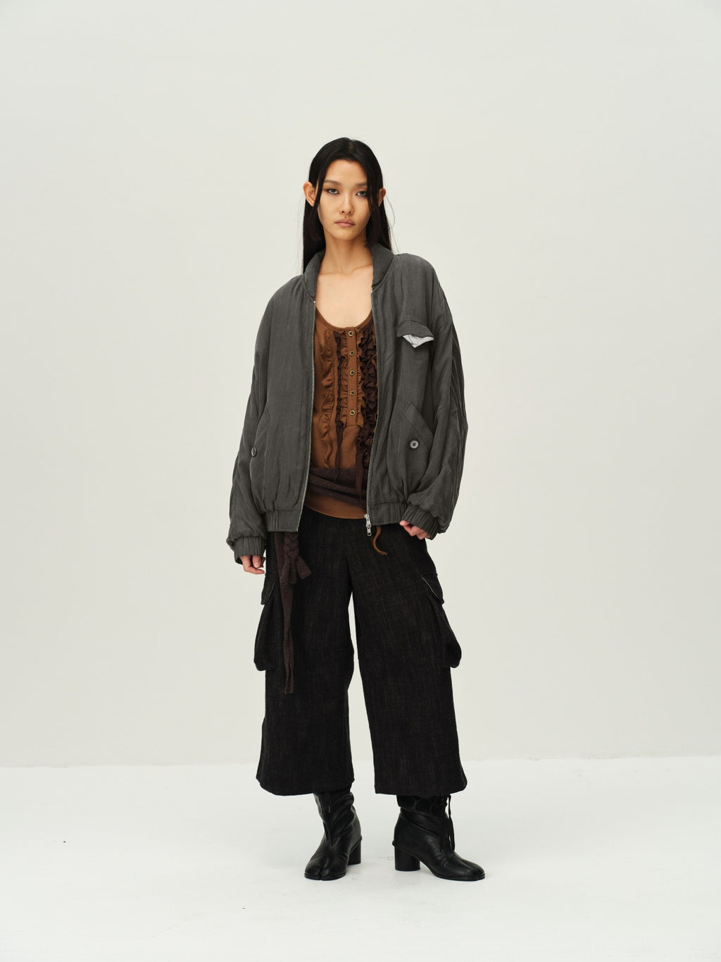 Printed Pocket Bomber Jacket