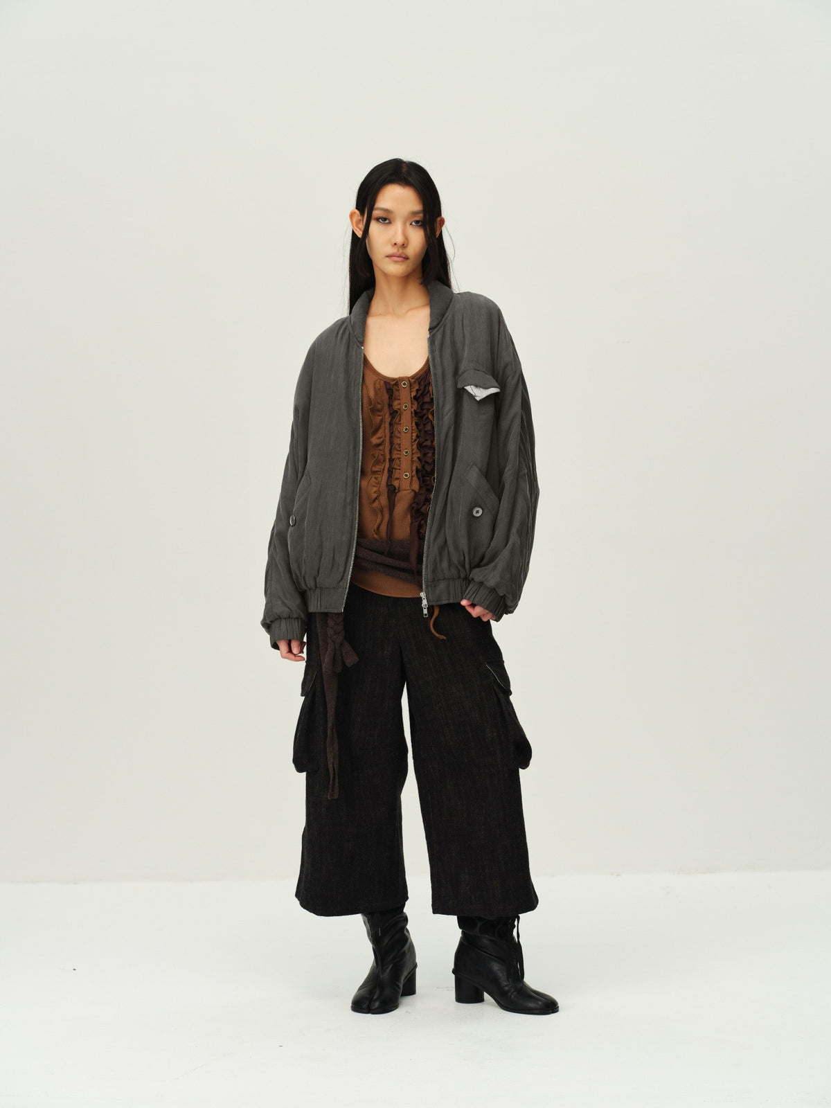 Printed Pocket Bomber Jacket