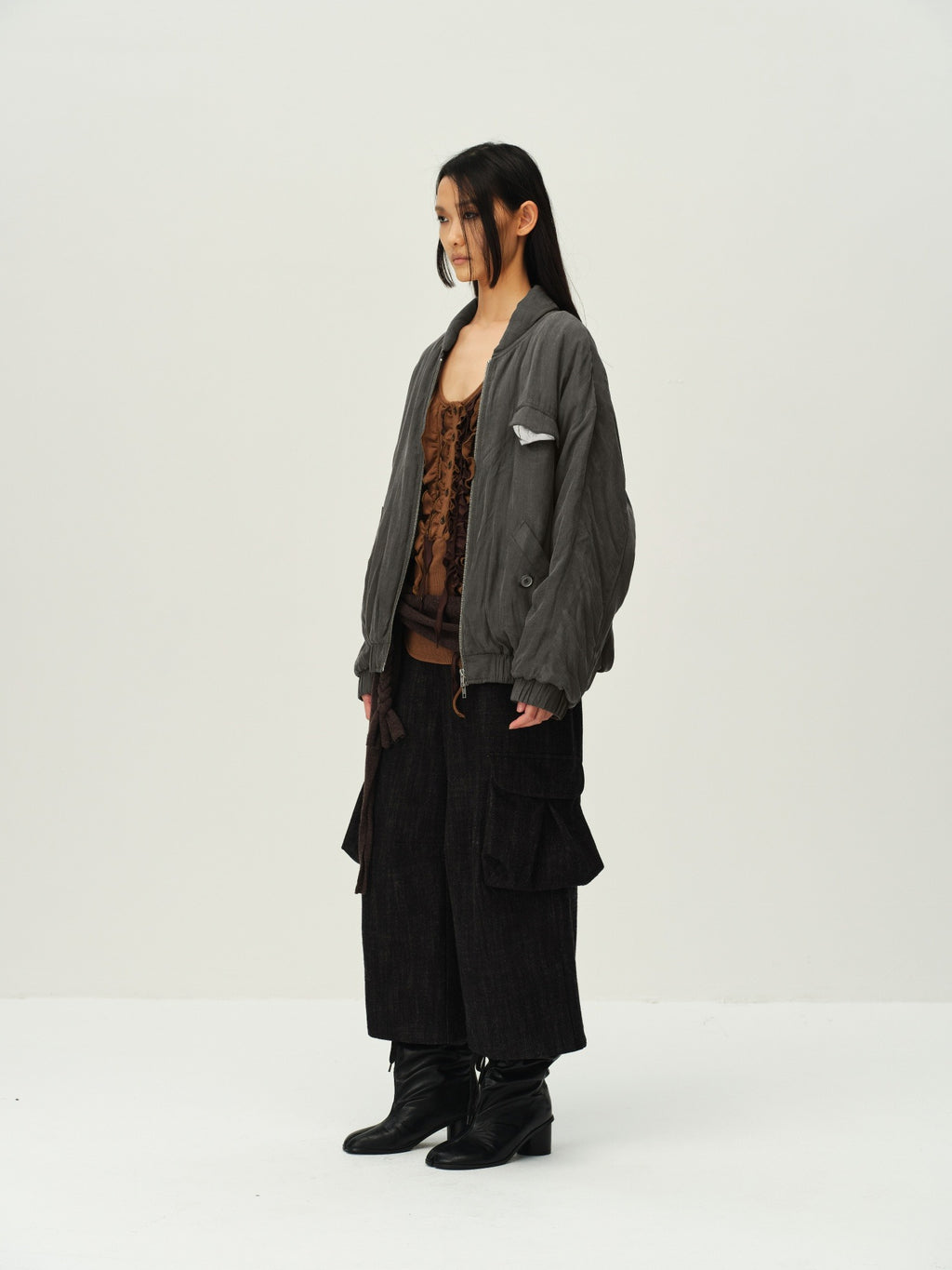 Printed Pocket Bomber Jacket