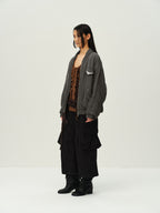 Printed Pocket Bomber Jacket