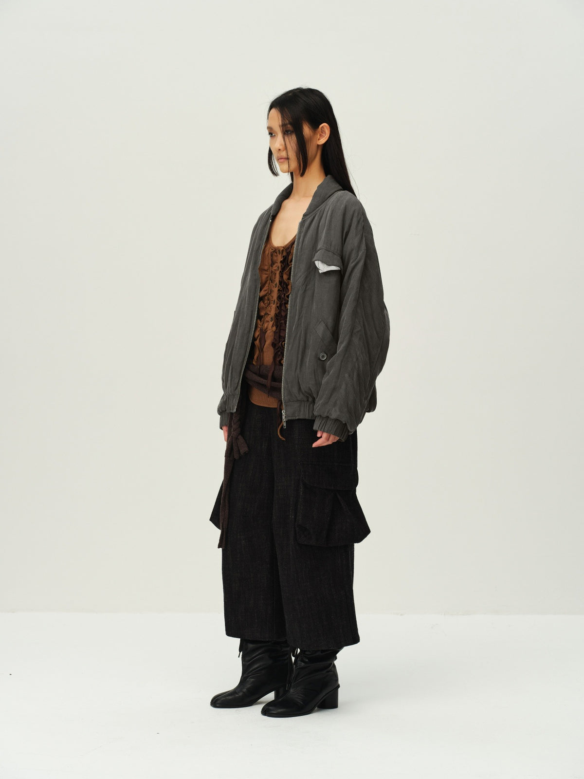 Printed Pocket Bomber Jacket