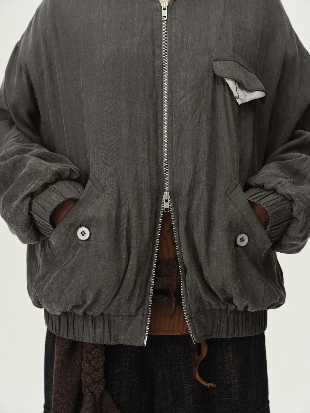 Printed Pocket Bomber Jacket