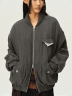 Printed Pocket Bomber Jacket