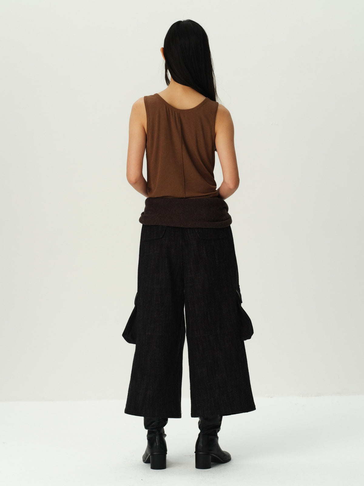 Wool Henley Ruffle Vest