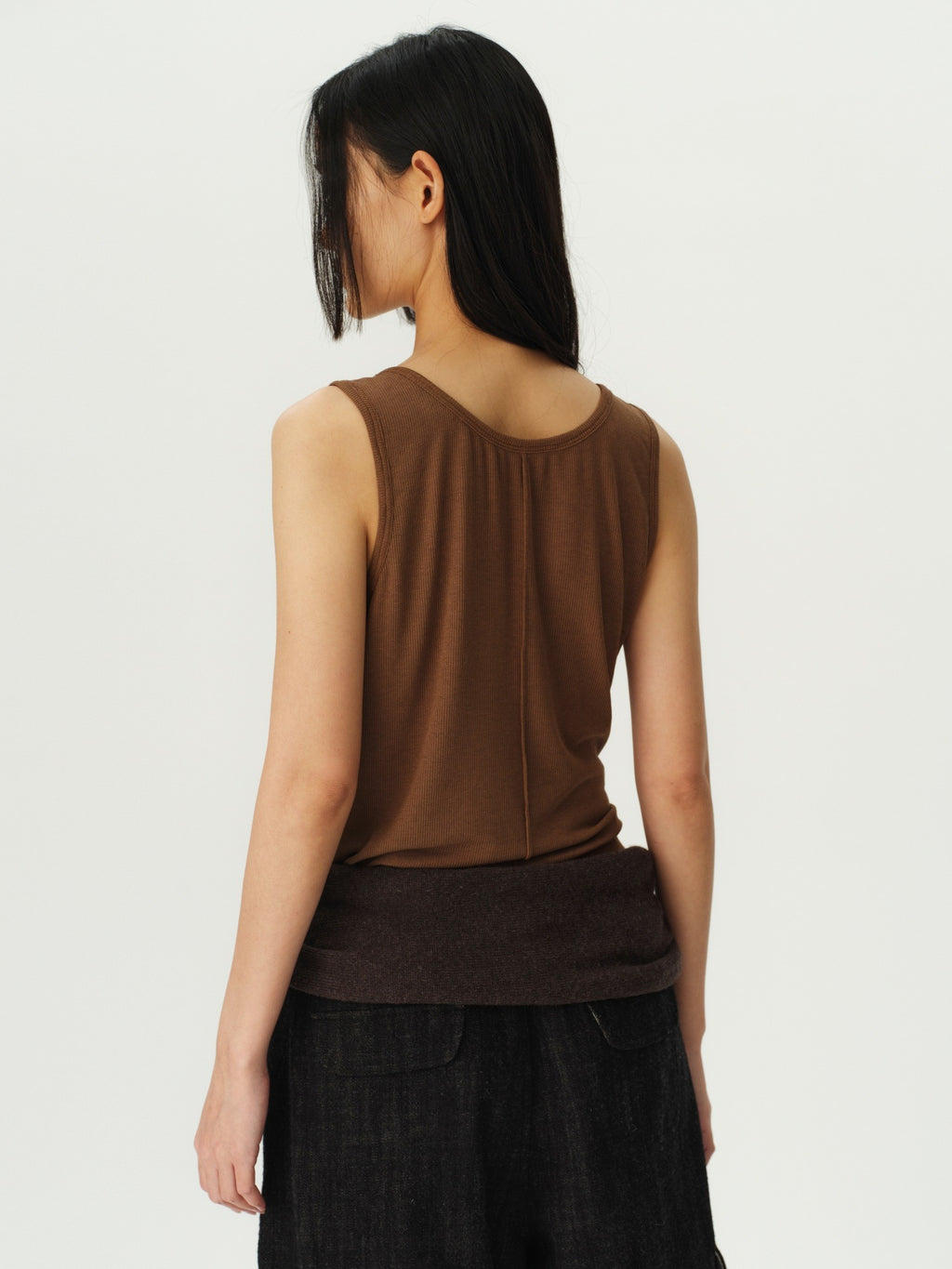 Wool Henley Ruffle Vest
