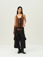 Wool-Cotton Brushed Cargo Pants