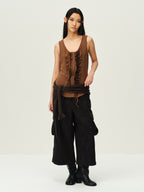 Wool Henley Ruffle Vest