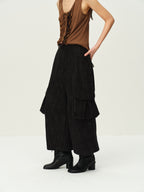 Wool-Cotton Brushed Cargo Pants