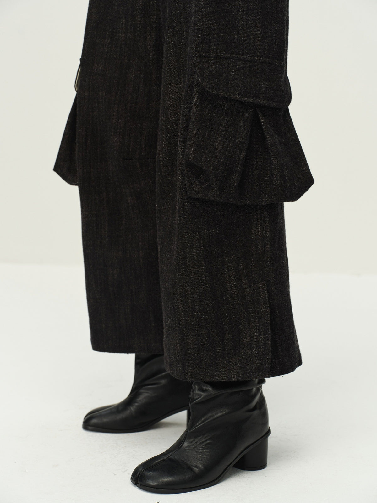 Wool-Cotton Brushed Cargo Pants