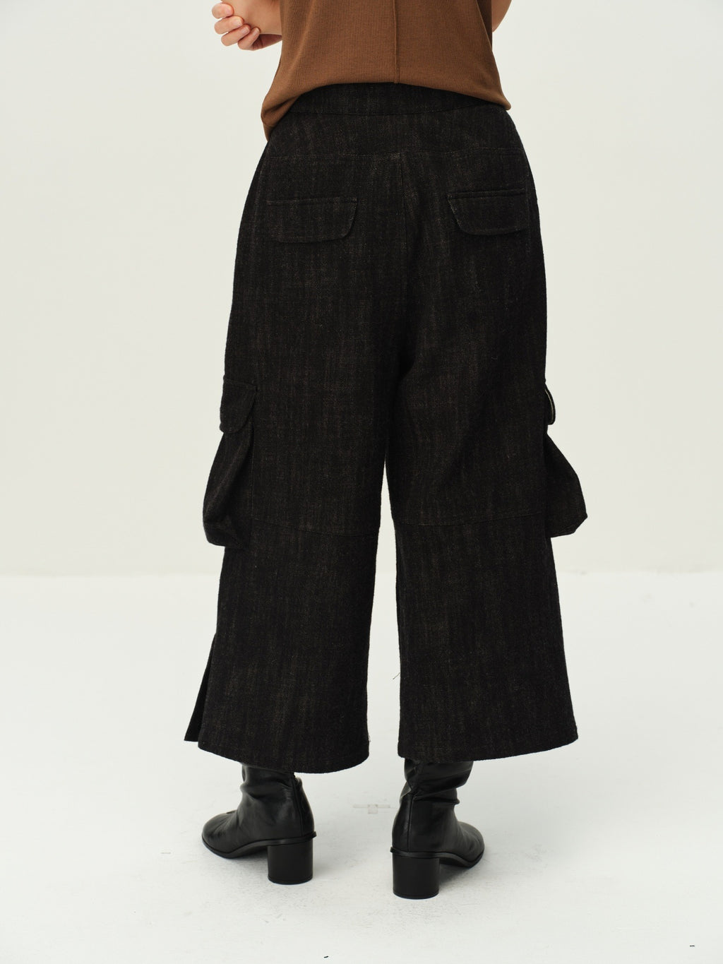 Wool-Cotton Brushed Cargo Pants