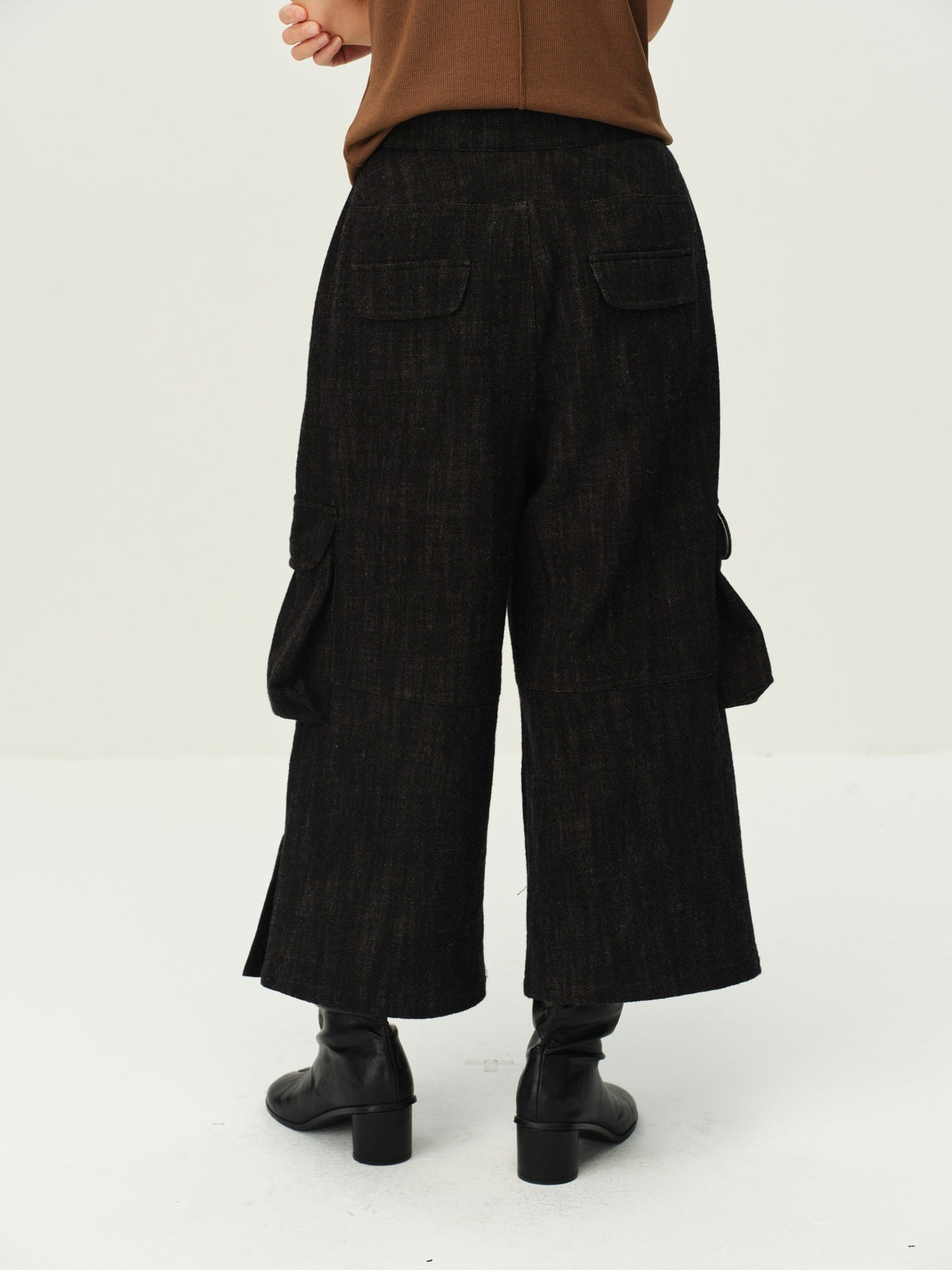Wool-Cotton Brushed Cargo Pants
