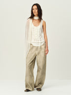 Wool Henley Ruffle Vest