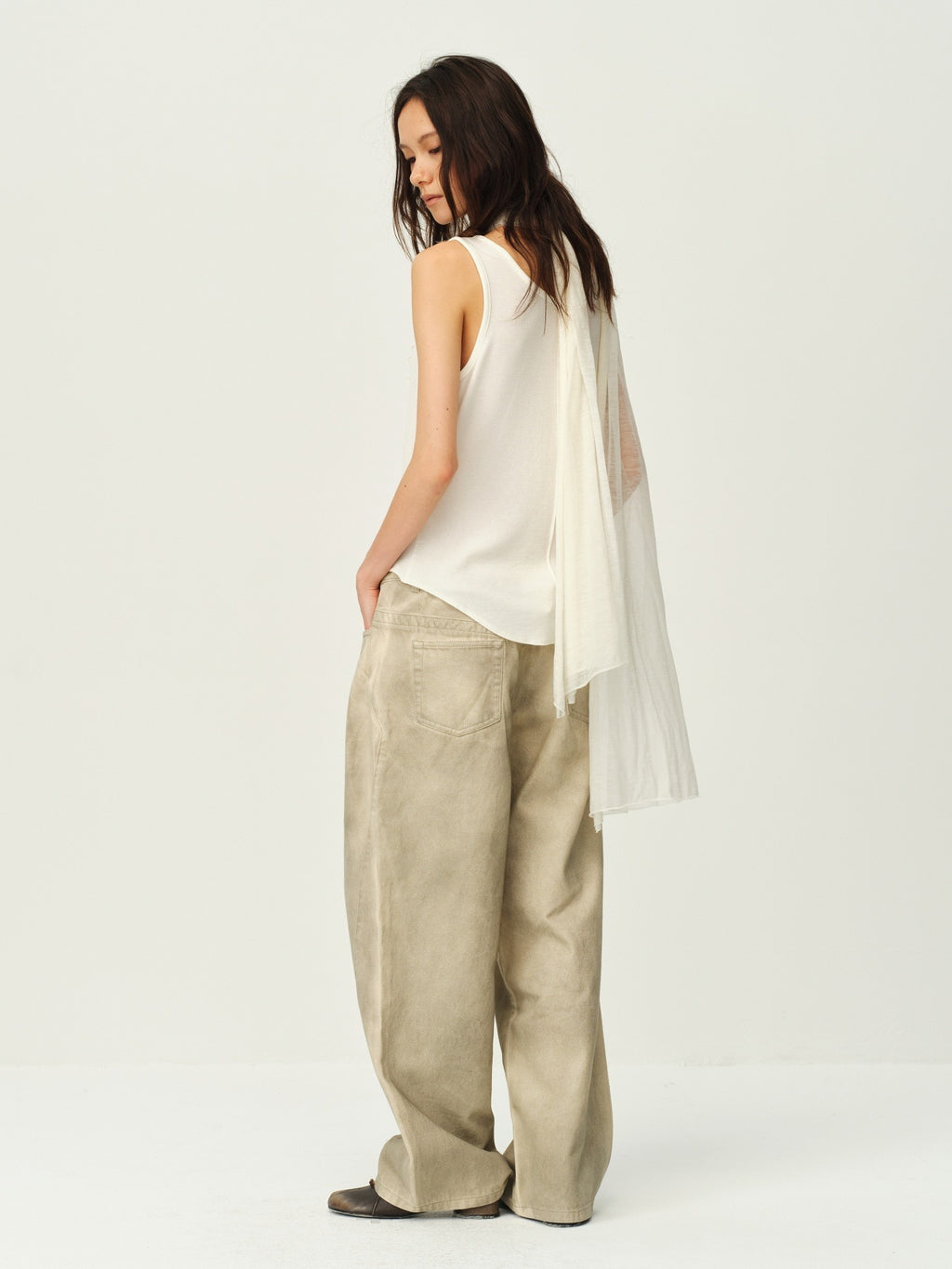 Wool Henley Ruffle Vest