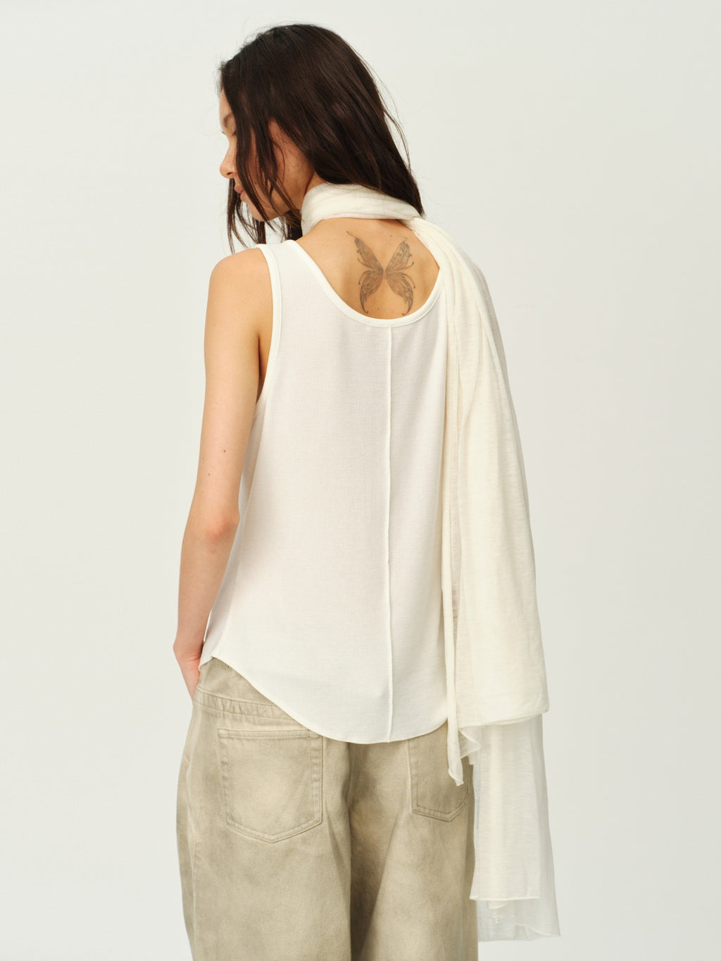 Wool Draped Scarf Wrap