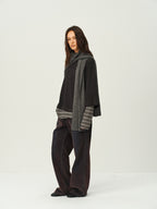 Wool Ribbed Knit Scarf