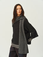Wool Ribbed Knit Scarf