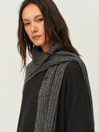 Wool Ribbed Knit Scarf