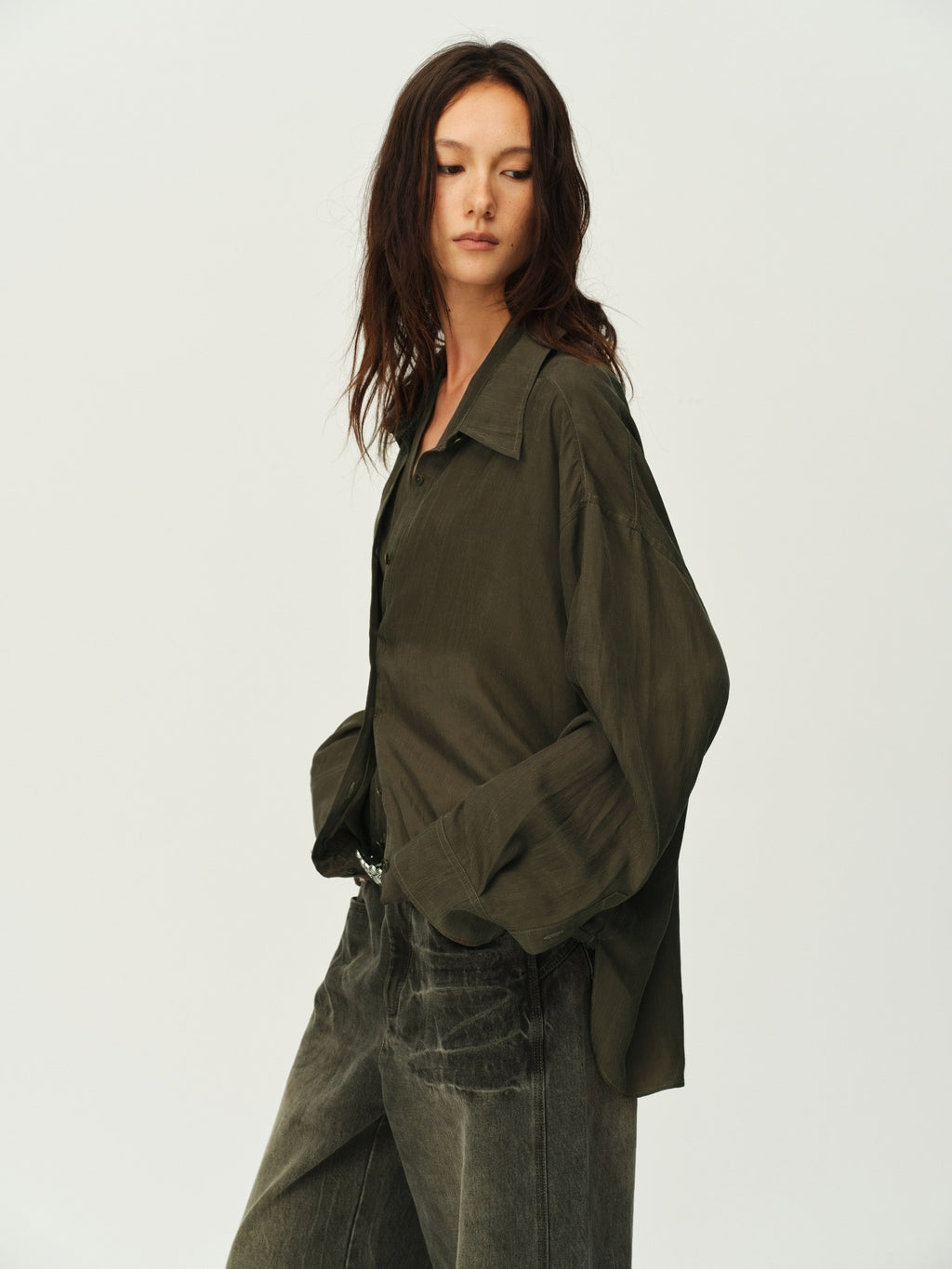 Cupro Faux Two-Piece Halter Top