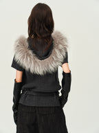 Wool Hooded Knit Cardigan