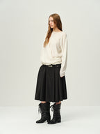 Alpaca-Wool Gathered Knit Top