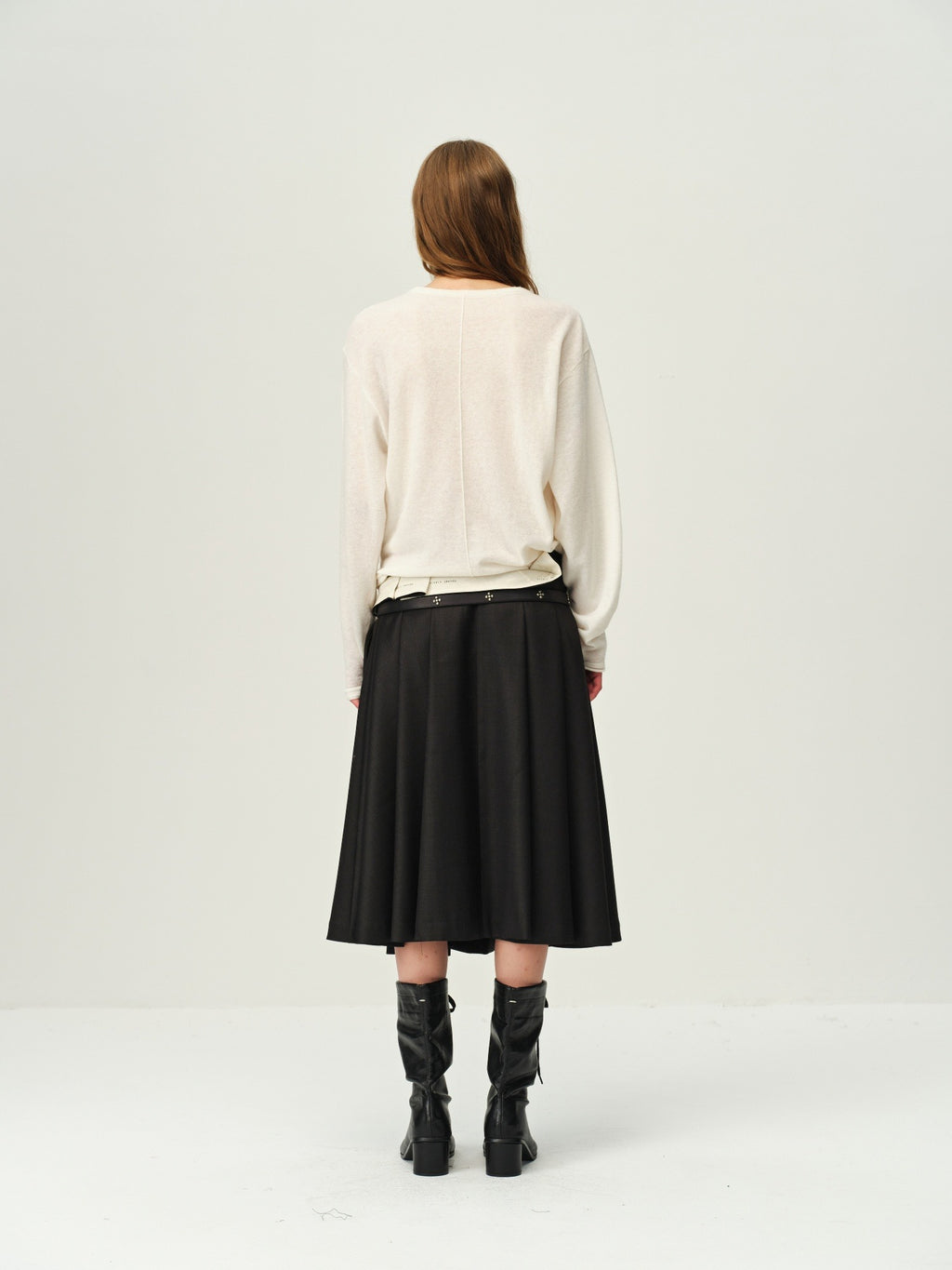 Alpaca-Wool Gathered Knit Top