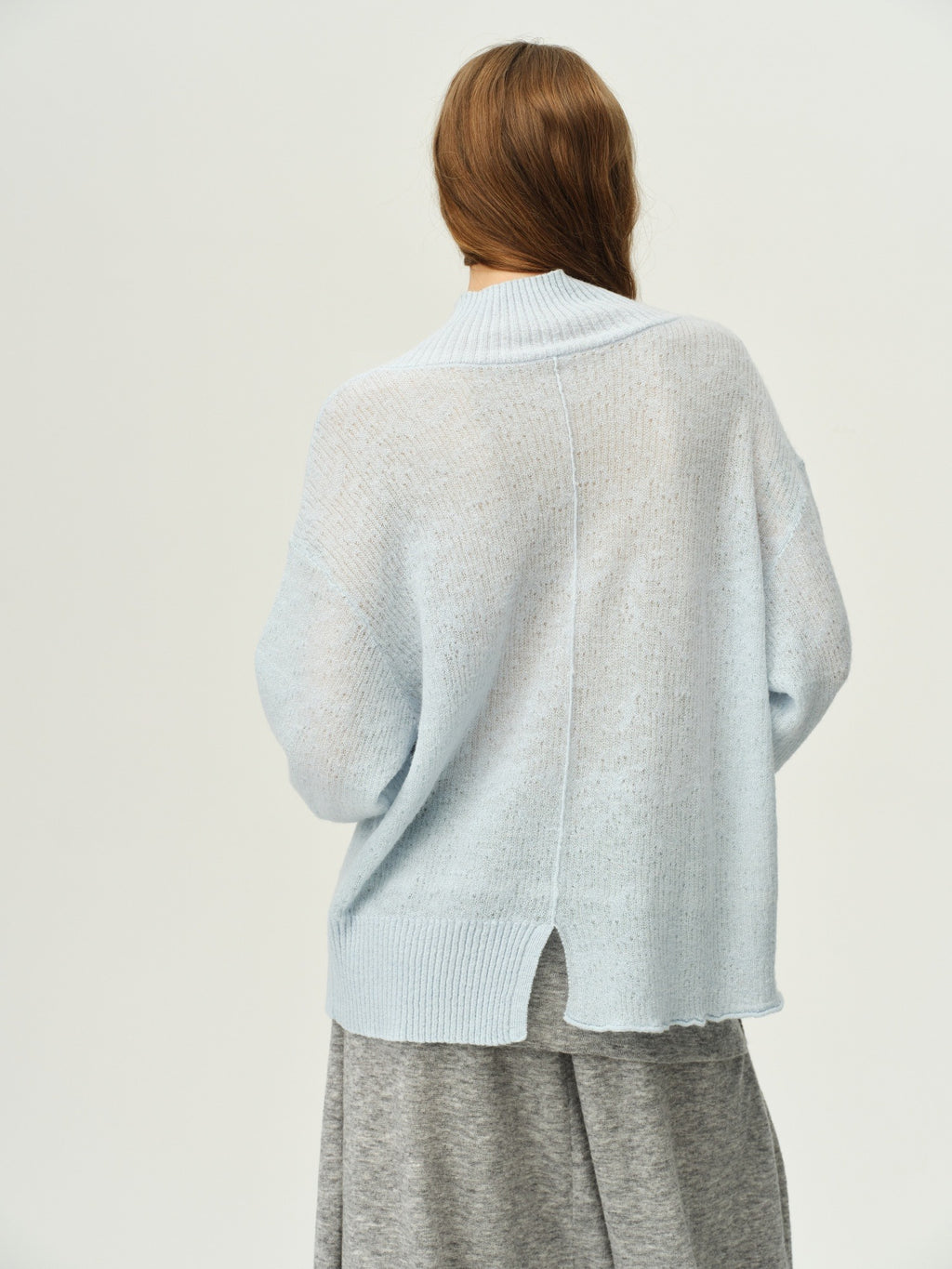 Alpaca Knit Lantern-Sleeve Sweater