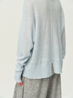 Alpaca Knit Lantern-Sleeve Sweater