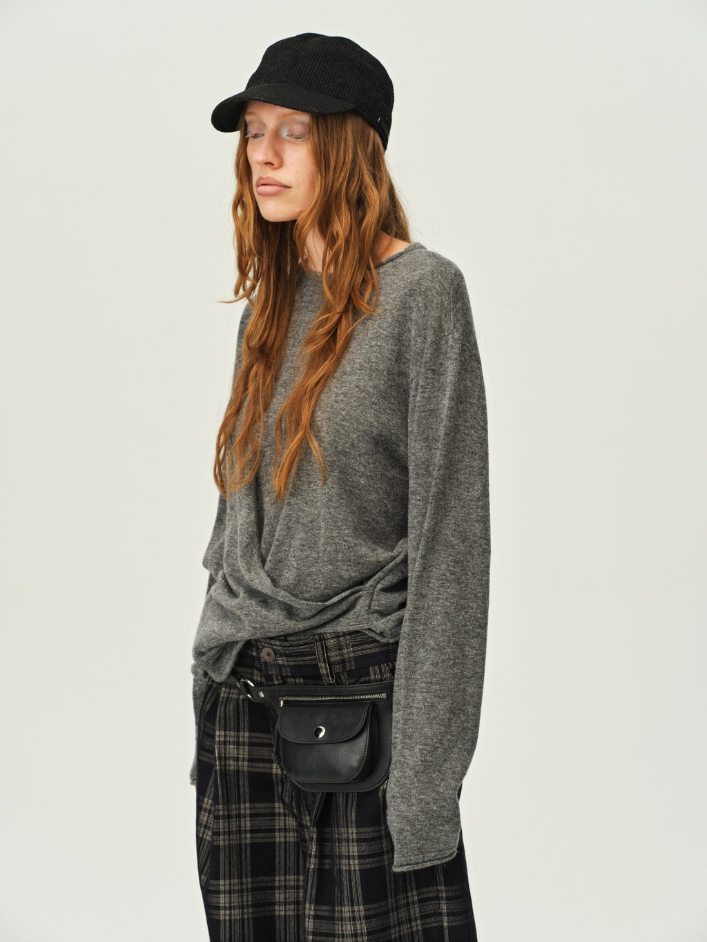 Alpaca-Wool Gathered Knit Top