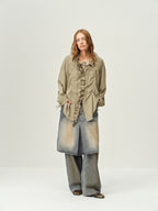 Faux Two-Piece Denim Culottes