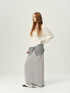 Wool V-Neck Drawstring Knit Sweater