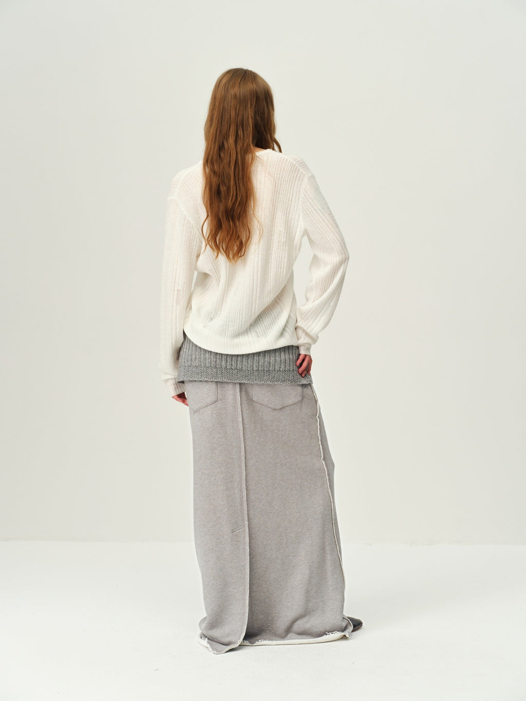 Wool V-Neck Drawstring Knit Sweater
