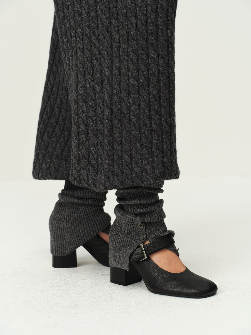 Wool Ribbed Knit Leg Warmers