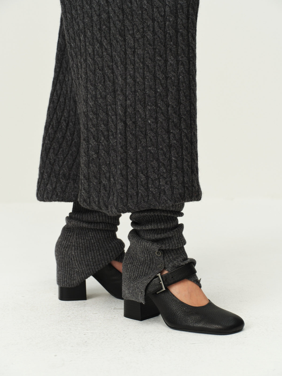 Wool Ribbed Knit Leg Warmers